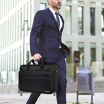 Ytonet Expandable Laptop Bag for Men - Fits 17.3 Inch