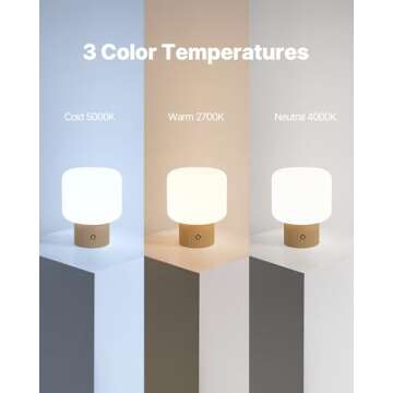 MAGCHARM Halo Mushroom Lamp, 5W Cute Cordless Rechargeable Table Lamp with Glass Shade, 3 Color Temps LED Dimmable Ambient Lighting, Small Retro Touch Bedside Light for Bedroom Decor, Mustard Yellow