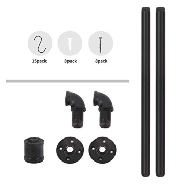 EGASON 34.3 inch Industrial Pipe Pot Bar Rack with Hooks