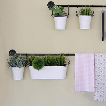 EGASON 34.3 inch Industrial Pipe Pot Bar Rack with Hooks