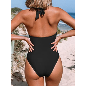 CUPSHE One Piece Swimsuit for Women in Black Fashion