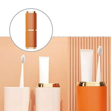 YanHLQJY Toothbrush case，Travel Toothbrush Case,Portable Toothbrush Toothpaste Box，Toothbrush Cup,Suitable for business trip, camping, travel or daily use (Orange)