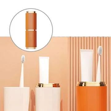 YanHLQJY Toothbrush case，Travel Toothbrush Case,Portable Toothbrush Toothpaste Box，Toothbrush Cup,Suitable for business trip, camping, travel or daily use (Orange)