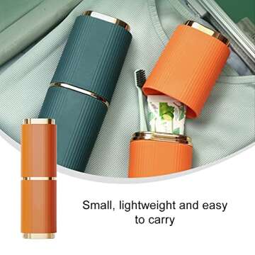 YanHLQJY Toothbrush case，Travel Toothbrush Case,Portable Toothbrush Toothpaste Box，Toothbrush Cup,Suitable for business trip, camping, travel or daily use (Orange)