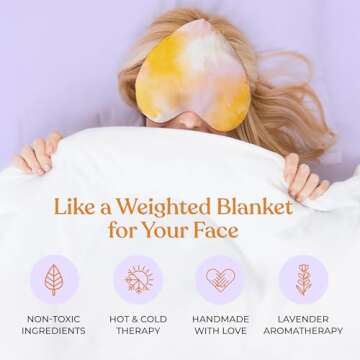Heart Weighted Eye Mask for Sleeping - Eye Pillow, Weighted Sleep Mask, Weighted Eye Mask for Migraines, Lavender Eye Pillow Weighted, Lavender Eye Mask, Meditation Eye Pillows for Yoga & Relaxation