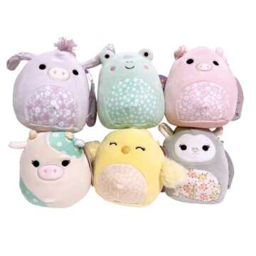 Squishmallows Kellytoy 2023 Easter Squad 5" Set of 6 Mini Plush Doll Toy (Style B)