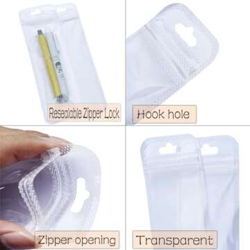 100 Clear Resealable Bags for Small Business Packaging