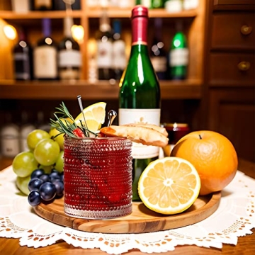 ZOOFOX 6 Romantic Vintage Water Glasses Set - 12 oz