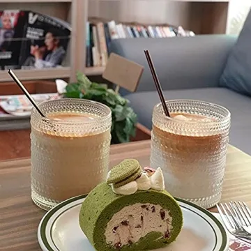 ZOOFOX 6 Romantic Vintage Water Glasses Set - 12 oz