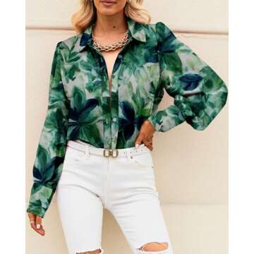 BTFBM Women Button Down Shirts - Stylish Boho Blouses