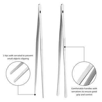 ChefBee 12" Stainless Steel Kitchen Tongs - 2PCS Set