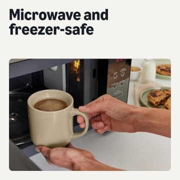 Amazon Basics 16 oz Ceramic Coffee Mugs Set - Linen Gray