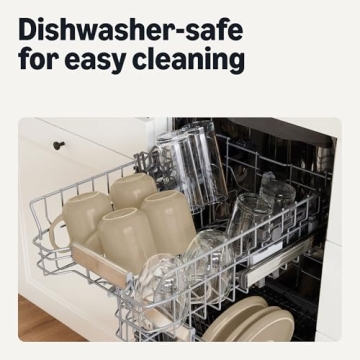 Amazon Basics 16 oz Ceramic Coffee Mugs Set - Linen Gray