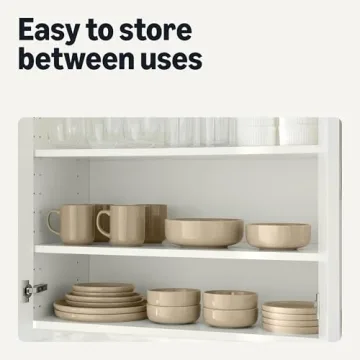 Amazon Basics 16 oz Ceramic Coffee Mugs Set - Linen Gray