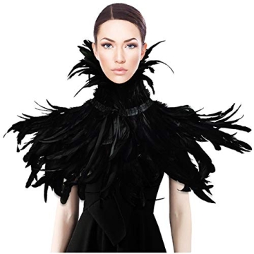 HOMELEX Black Witch Feather Shawl for Halloween Costumes