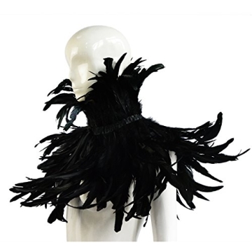 HOMELEX Black Witch Feather Shawl for Halloween Costumes