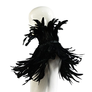 HOMELEX Black Witch Feather Shawl for Halloween Costumes