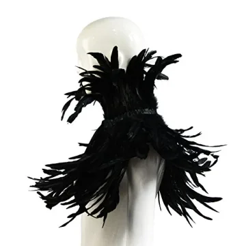 HOMELEX Black Witch Feather Shawl for Halloween Costumes