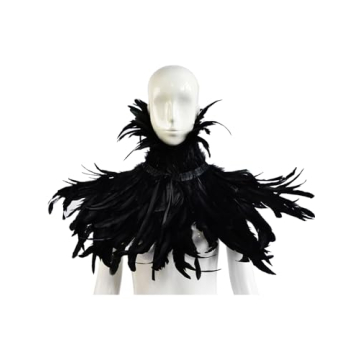HOMELEX Black Witch Feather Shawl for Halloween Costumes