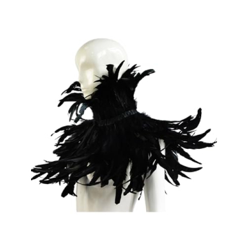 HOMELEX Black Witch Feather Shawl for Halloween Costumes
