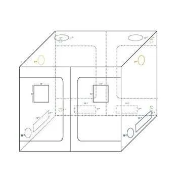 CoolGrows Grow Tent, 8x4 Feet Mylar Grow Tent with Obeservation Window and Floor Tray for Indoor Plant Growing (96"x48"x80")