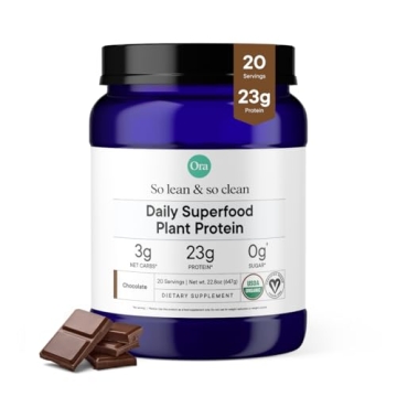 Ora Organic Vegan Protein Powder - 23g Plant Protein for Women and Men - Bloat-Free, Gluten-Free, No...