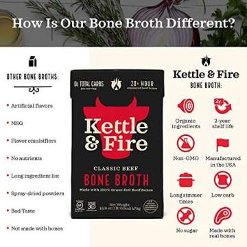 Premium Beef Bone Broth Soup by Kettle and Fire