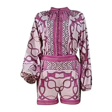 Gihuo Women's Boho Floral Top and Shorts Set Summer Outfit