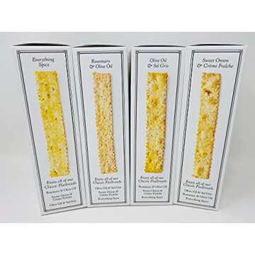 Rustic_Bakery Crackers Organic Snack Gourmet Food Flatbread Twice Baked Olive Oil & Sel Gris, Rosema...