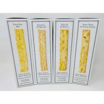 Rustic_Bakery Crackers Organic Snack Gourmet Food Flatbread Twice Baked Olive Oil & Sel Gris, Rosema...