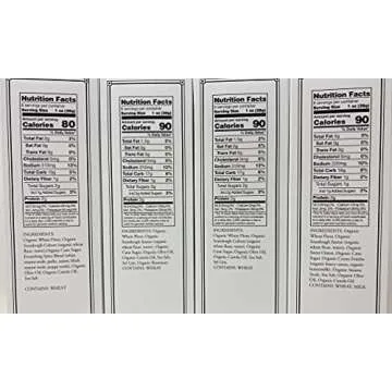 Rustic_Bakery Crackers Organic Snack Gourmet Food Flatbread Twice Baked Olive Oil & Sel Gris, Rosemary & Olive Oil, Sweet Onion & Creme Fraiche, And Everything Spice | 4 Pk - 6 oz