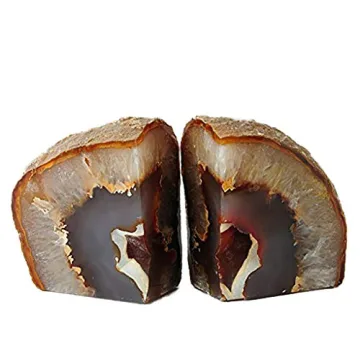 Unique AMOYSTONE Agate Bookends Perfect for Home Decor