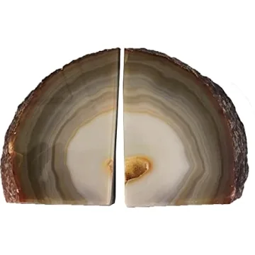 Unique AMOYSTONE Agate Bookends Perfect for Home Decor