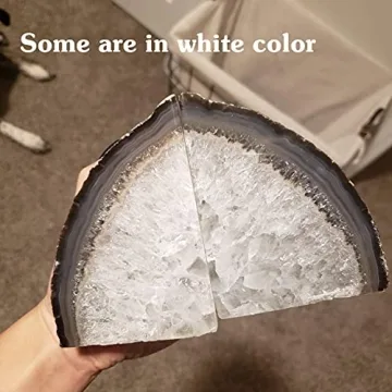 Unique AMOYSTONE Agate Bookends Perfect for Home Decor