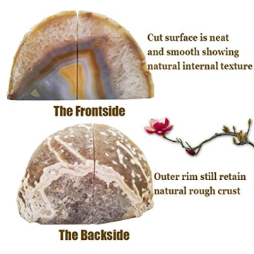 Unique AMOYSTONE Agate Bookends Perfect for Home Decor