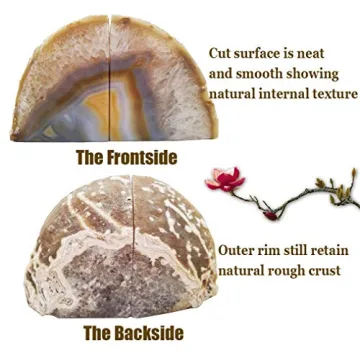 Unique AMOYSTONE Agate Bookends Perfect for Home Decor