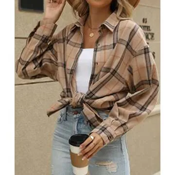 Stylish CHYRII Women's Plaid Flannel Shirt - Versatile Look