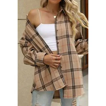 Stylish CHYRII Women's Plaid Flannel Shirt - Versatile Look