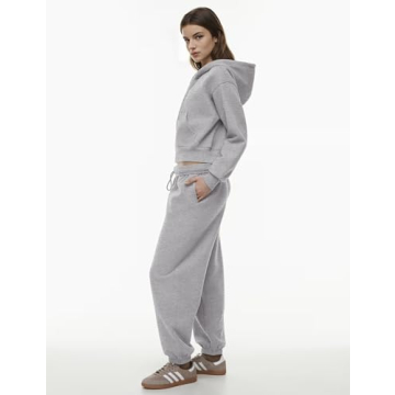 Trendy PUWEI Women's Zip Up Crop Hoodie for Activewear