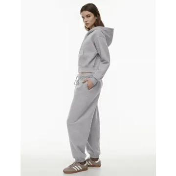 Trendy PUWEI Women's Zip Up Crop Hoodie for Activewear