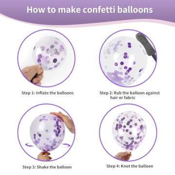 RUBFAC 65 Pcs 12 Inches Pink Purplee Balloon Arch Garland Kit, Purplee Pink Confetti Balloons, Metallic Purplee Pink Latex Balloons for Valentine's Day, Girls Birthday Baby Shower Wedding Decorations