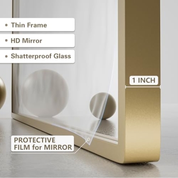 PAIHOME Arched Antique Gold Mirror Elegant Wall Decor