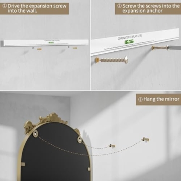 PAIHOME Arched Antique Gold Mirror Elegant Wall Decor