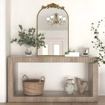 PAIHOME Arched Antique Gold Mirror Elegant Wall Decor