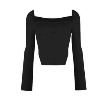 Chic Avanova Women's Asymmetrical Crop Top - Black