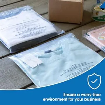 Spartan Industrial - 9" X 12" (100 Count) Self Seal Clear Poly Bags with Suffocation Warning for Packaging, T Shirts - Permanent Adhesive