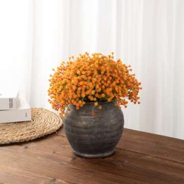 Briful 5.91'' Large Ceramic Rustic Vase Shabby Vintage Textured Vase, 4.72'' Wide Mouth Pampas Jar Vase Pottery for Fake Flowers Branches, Farmhouse Home Décor, Weddings Shelf Table Decor, Brown