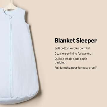 Amazon Essentials x Sofia Grainge Unisex Babies' Sleep Sack, Soft Cotton for Comfort in Pale Blue