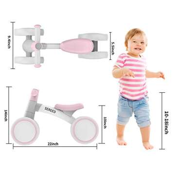 SEREED Baby Balance Bike Toys for 1 Year Old Girl Gifts, Baby Walker, One Year Old Girl Birthday Gif...