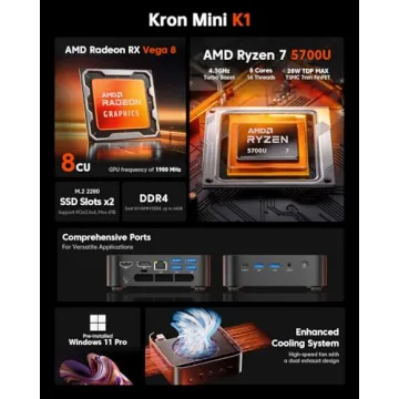 ACEMAGICIAN Mini PC Ryzen 7, 32GB RAM, 4K Triple Display